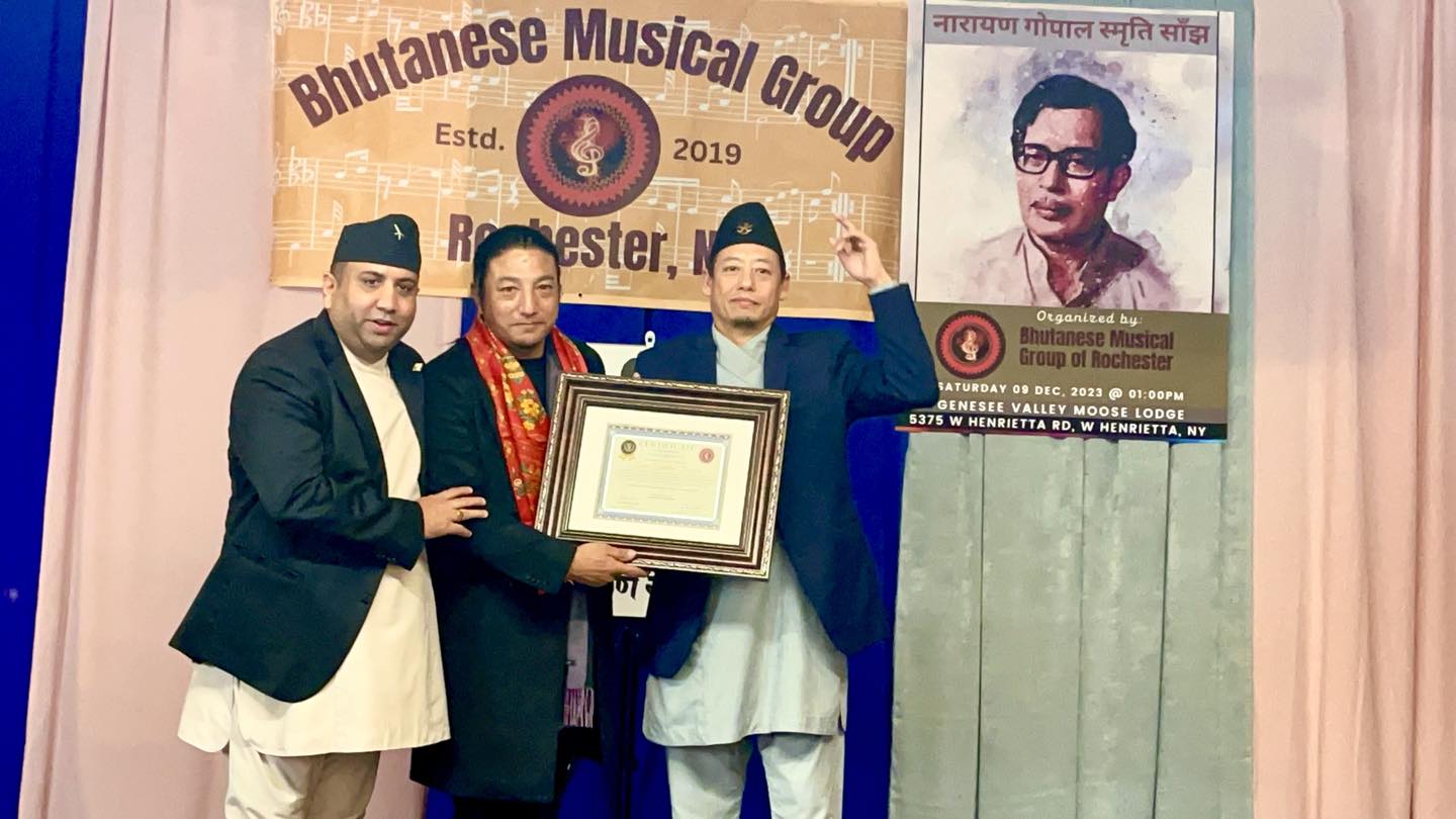 Certificate presentation at a community event
